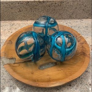 West Elm Wooden Resin Bowl Decor